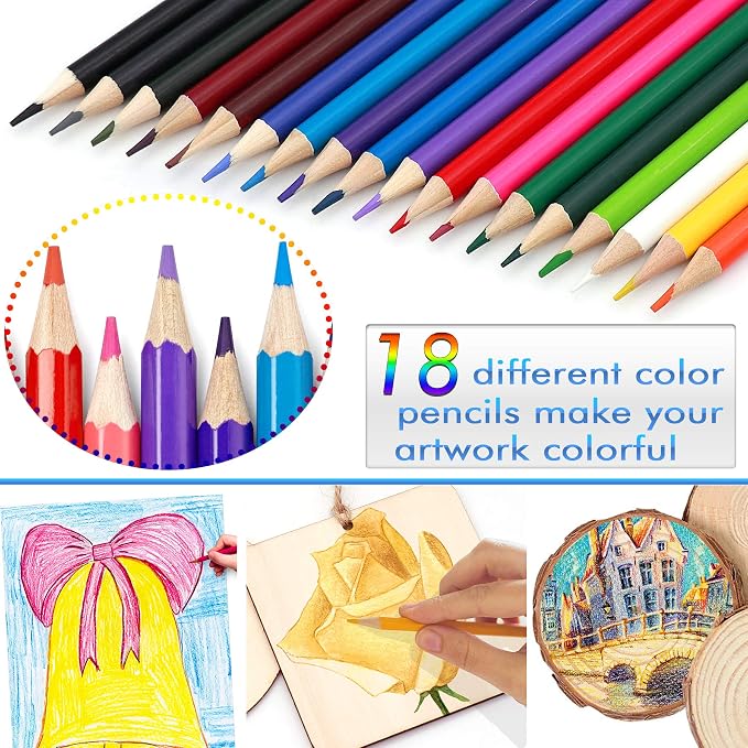 137PCS Wood burning Kit, DIY Creative Tool Set Soldering Woodburning Kit