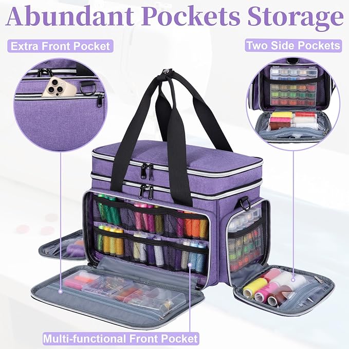Anitor Sewing Supplies Organizer, Double Layer Sewing Storage Organizer