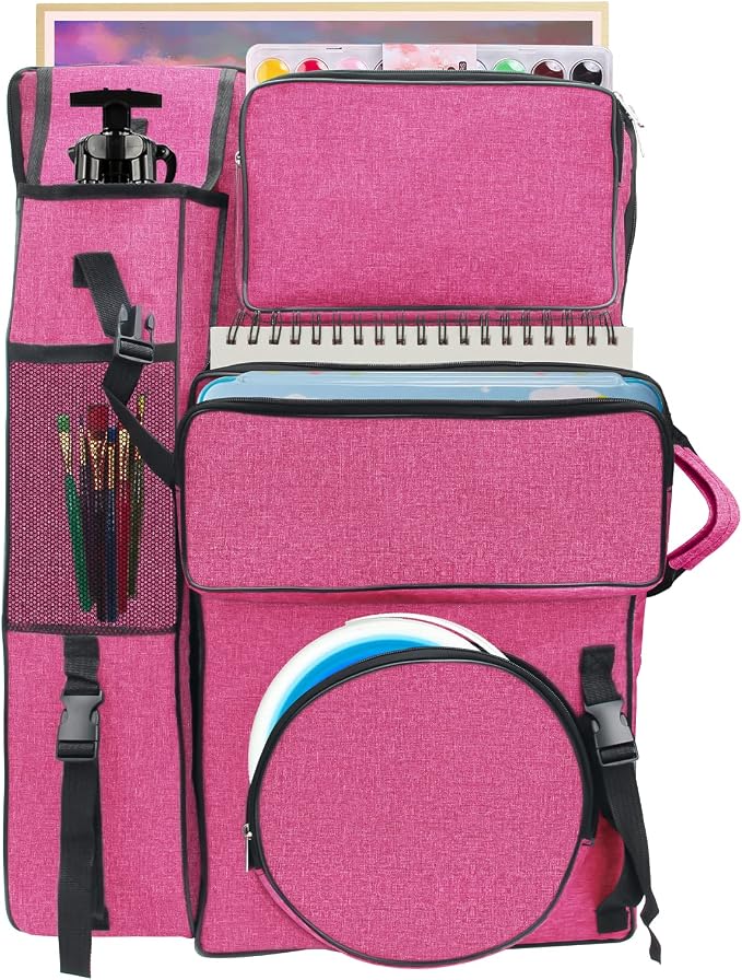 Boyistar Art Portfolio Carry Bag 20" x 26" Red Canvas Artportfolio Backpack