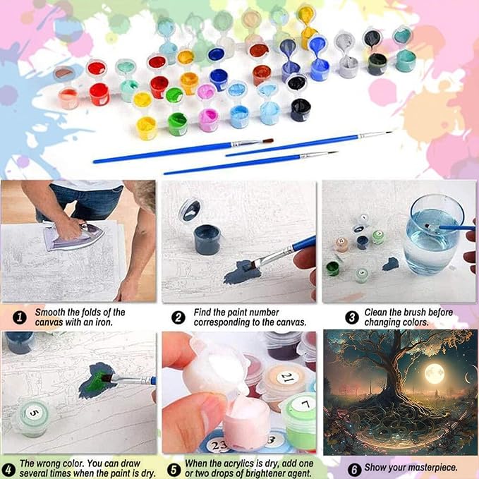 Arttoplus Tree of Life Paint by Numbers Kit for Adults Beginner 16x20 inch | Tree of Life Adult Paint by Number Kits on Canvas, DIY Oil Painting by Number for Gift Home Wall Decor (Without Frame)