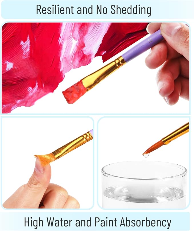 Mr. Pen- Acrylic Paint Brushes Set, 10 Pack, Round & Pointed Tip