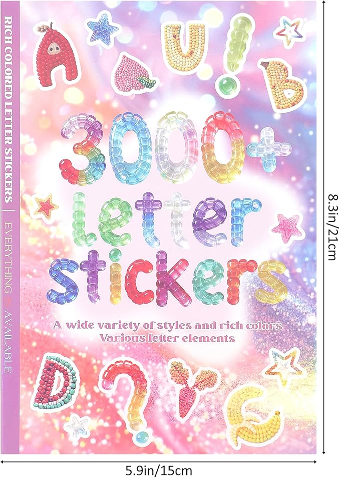 3000+ Pcs Alphabet Sticker for Journaling,Fun & Colorful Craft Letter Stickers for Junk Journal, Scrapbooking Supplies, Ideal DIY Decorative Gift for Women Teen Girls