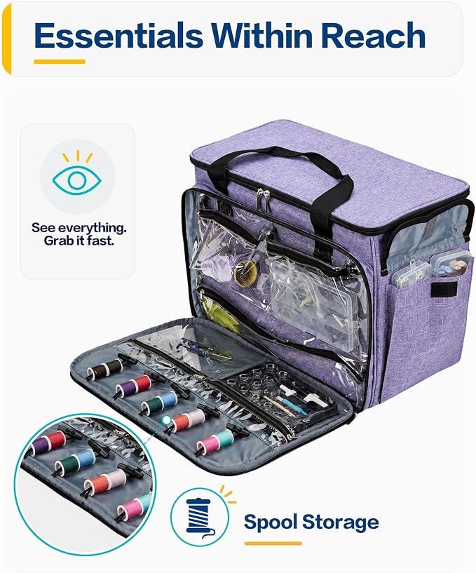 HOMEST Sewing Machine Carry Case, with Shoulder Strap and Front Pocket