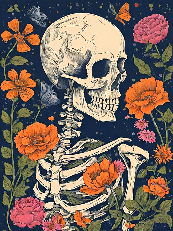 Benjenes Skull Diamond Art Kits for Adults, Skeleton Diamond Painting Kits