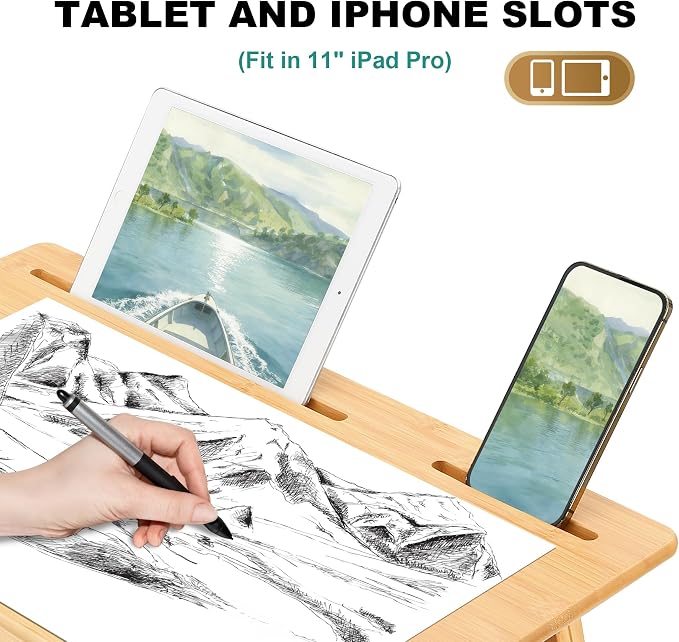 Nnewvante Foldable Lap Easel for Painting with Adjustable Height & Angle
