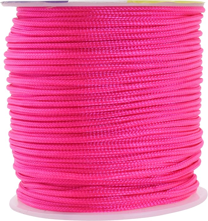 Mandala Crafts 1.5mm Hot Pink Rattail Nylon Satin Cord for Jewelry Making