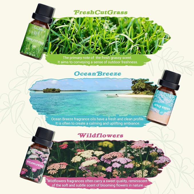 SALKING Nature Fragrance Oils, Essential Oils Set for Diffuser for Home