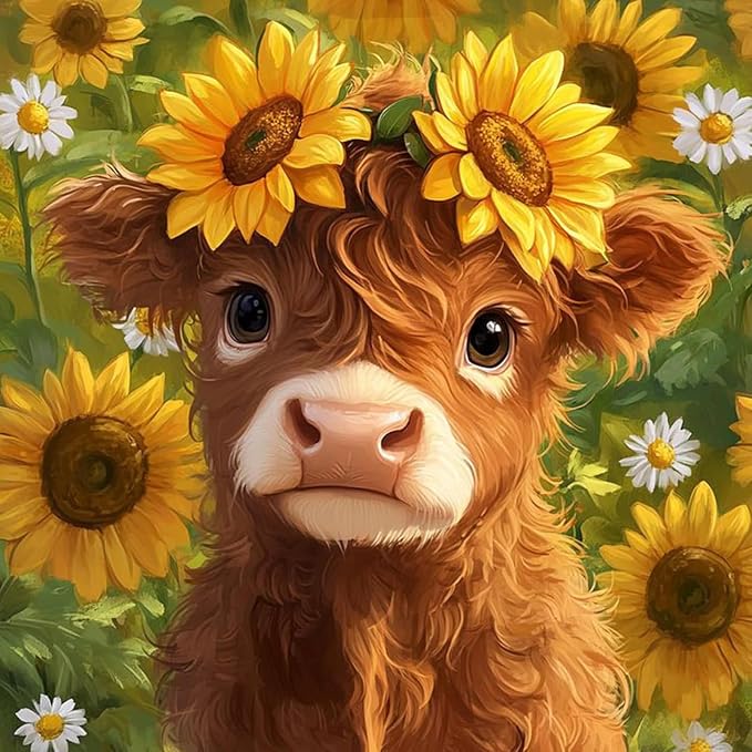 Highland Cow Diamond Painting Kits for Adults, Diamond Art Kits for Adults