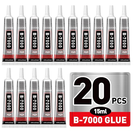 20 PCS 15ml B7000 Rhinestone Glue Clear with Precision Tip, Bedazzling Glue, Multipurpose Super Glues for Nail, Craft, Jewelry Making, Nail Art, DIY, Makeup, Shoes