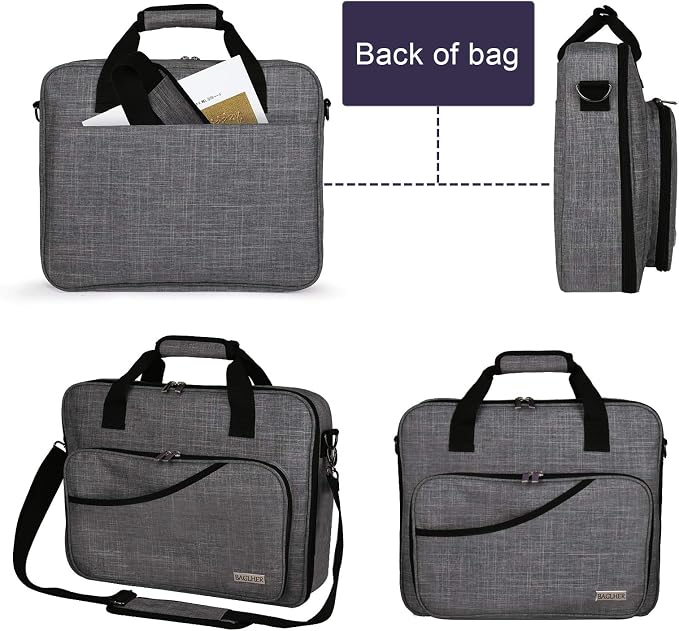 BAGLHER Cross Stitch & Embroidery Organizer Bag - Large Portable Project Storage with 3 Compartments, Travel Friendly Carrying Case for 11.2" Hoops, Threads, Supplies (Gray)