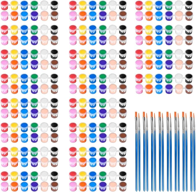 30 Pack Mini Acrylic Paint Set,12 Colors Acrylic Paints Strips for Kids&Adults Craft Paint,420 PCS Kids Painting Kit Container Strips Storage, Perfect for Home Birthday Classroom Party Favors……