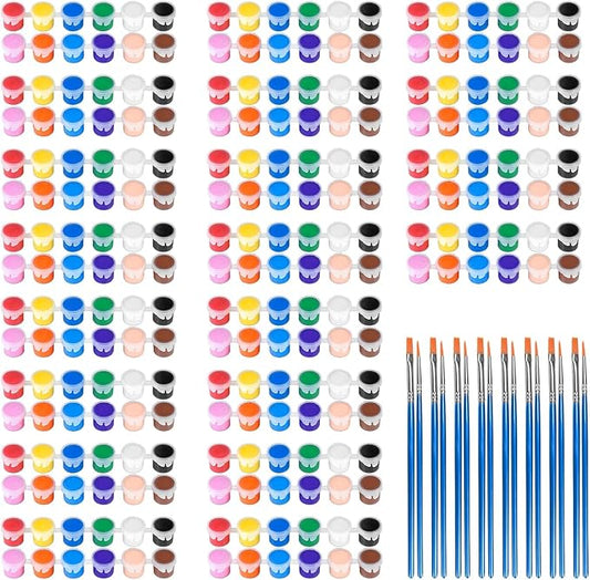 30 Pack Mini Acrylic Paint Set,12 Colors Acrylic Paints Strips for Kids&Adults Craft Paint,420 PCS Kids Painting Kit Container Strips Storage, Perfect for Home Birthday Classroom Party Favors……