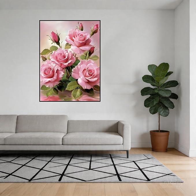 Rose Flowers Diamond Art Kits for Adults 12x16inch