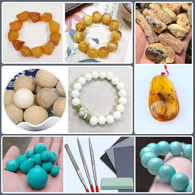 Sakolla 24 Pcs Resin Casting Tools Set - Include Sand Papers, Polishing Blocks, Polishing Cloth, Round File, Semicircular File, Flat File and Scissors for Polishing Epoxy Resin Jewelry Making Supplies