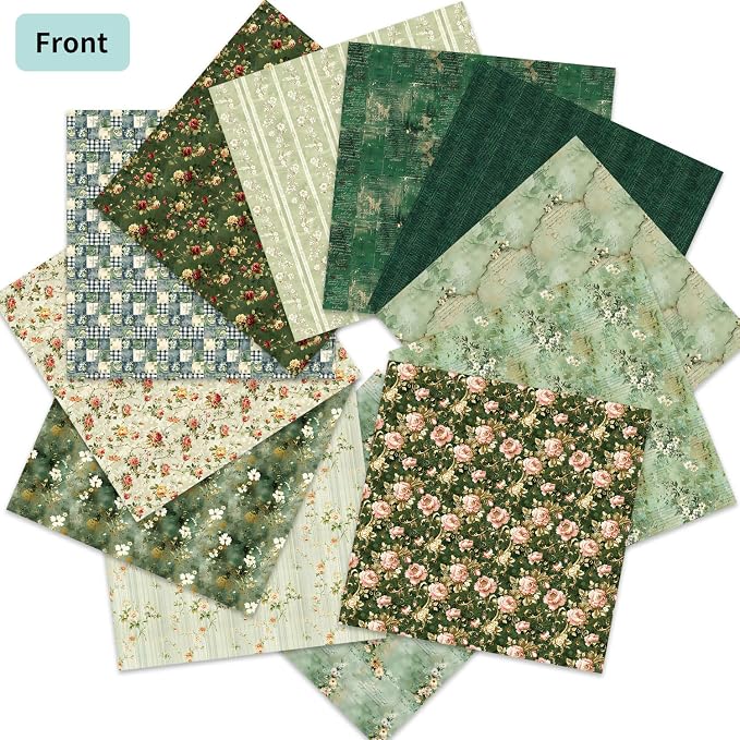 12×12 Boho Scrapbook Paper Vintage Flower Pattern Paper Pad,24 Sheets Double-Sided Bobo Floral Scrapbooking CardStock Papers Pad for Holiday Cardmaking DIY Journaling.