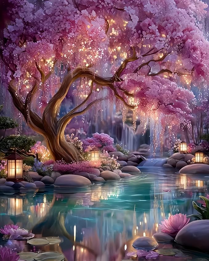 Glowing Forest Painting by Numbers Kit for Adults Beginner,15.7X19.7in | Paint by Numbers Easy,Adult Paint by Number Kits on Canvas,Acrylic Oil Number Painting for Home Wall Decor