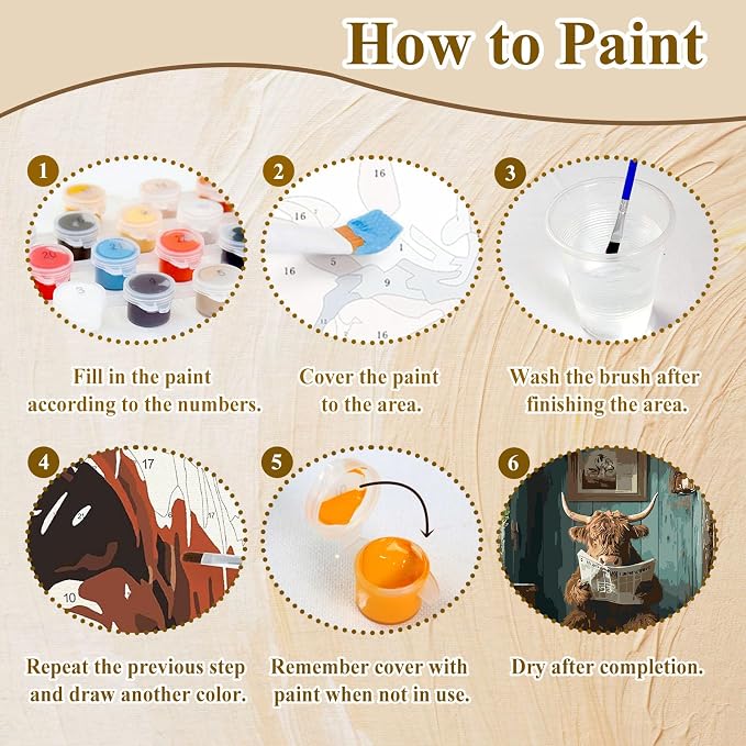 Funny Paint by Numbers Kit for Adults, Paint by Number for Adults 16x20 in