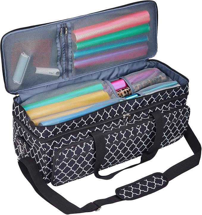 Double Layer Carrying Case with Mat Pocket for Cricut and Tools