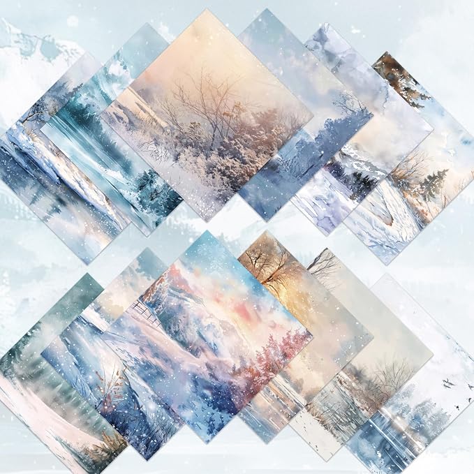 Aesthetic Scrapbook Paper Holiday Themed Pattern Paper 6×6,24 Sheets Single-Sided Boho Scrapbooking CardStock Papers Pad Supplies for Holiday Cardmaking DIY Origami Journaling.