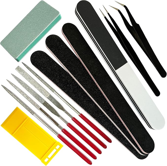 Modeler Basic Tools Kit Hobby Building Tools with Plastic Case Miniature Handmade Craft Tools Set for Beginners Hobby Building Gundam Model DIY Tool Kit for Dollhouse Miniature Building