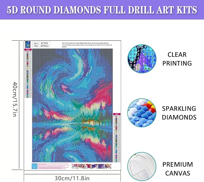 mrpwnle Diamond Art Kits for Adults Northern Lights Diamond Painting Kits | Aurora landscape Diamond Art Painting Kits for Adults Beginner, DIY Round Full Drill Crafts Kits Home Decor Gift 12x16inch