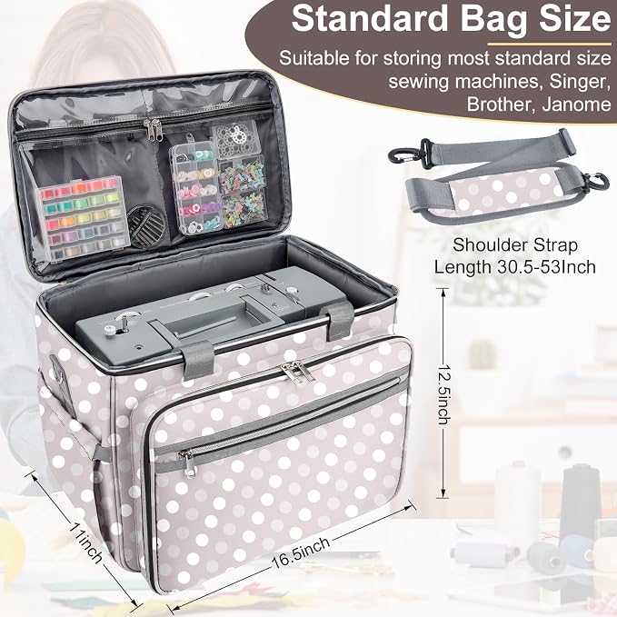 Anitor Sewing Machine Carrying Case with Removable Bottom Padding