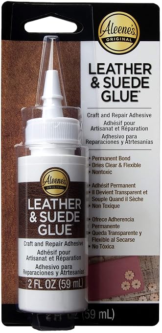 Aleene's Leather & Suede Glue, Adhesive for Crafts, Embellishments, Light Repairs, Leather Projects 2 fl oz
