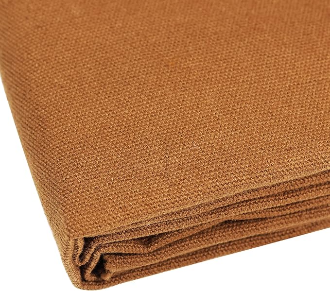 10oz Heavy Duty Cotton Canvas Fabric 60" x 80", Thick Cotton Duck Cloth for Painting, Sewing, Crafts, Tote Bags, Embroidery, Home Decor, Drop Cloth (Brown)