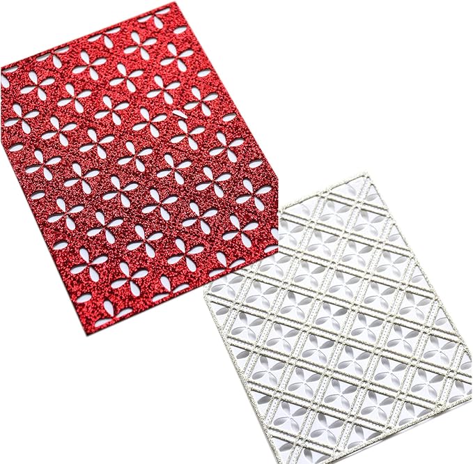 Cutting Dies 3D Metal Stencils Scrapbooking Tools DIY Craft Carbon Steel Embossing Template for Paper Card Making Album Arts Supplies (Four-Leaf Droplet & Heart Frame-14.5x11.2cm)