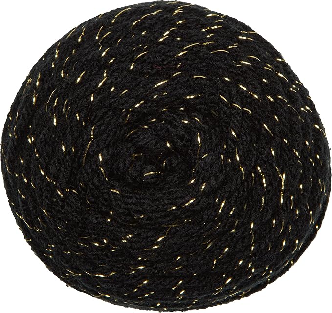 Red Heart Super Saver Metallic Yarn for Crocheting, Black Gold, 3-Pack