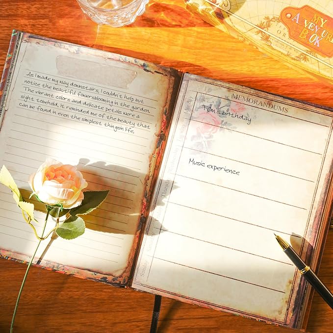 Phoenix Myth Embossed Scrapbook – 124-Page Retro-Style DIY Memory Photo Album, Good Luck Adventure Book for Couples, Anniversaries, Weddings, and Valentine's Day Gifts (Phoenix Luck Style)