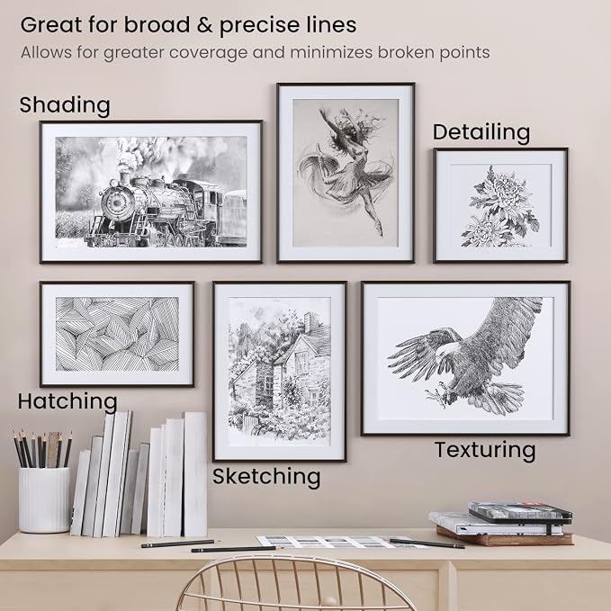 ARTEZA Drawing Sketch Pencils Set of 12, Graphite Pencils 6B to 4H, Pre-Sharpened Art Pencils in Metal Tin for Sketching, Shading, Drawing, Blending, and Detail Work | Pre-Sharpened Wooden Barrels, Metal Tin Included, For Shading, Blending, Outlining, ...