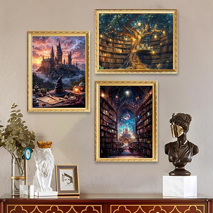 6 Pack Diamond Art Kits for Adults, Diamond Painting Kits for Beginner | Fantasy Diamond Dots Full Drill Crafts for Gem Art Dot Art for Adults Home Wall Decor for Teens Boys Girls 5D DIY 12x16 inch