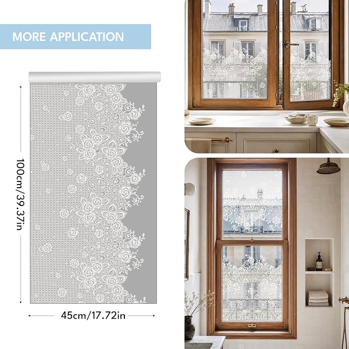 ADD.HERES Stained Glass Window Film, Window Film Decorative, 17.5 x 78.7 in
