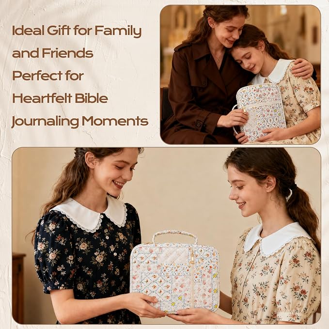XKDOUS Bible Cover Case for Women Bible Bag Journaling Kit w/Study Supplies