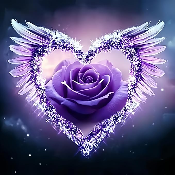 Diamond Art Kits for Adults,Heart FlowerDiamond Painting Kit 13.8X13.8inch | 5D DIY Full Round Drill Paint by Diamonds,Relaxing Diamond Dot Gem Art Painting Crafts,for Home Wall Beginners
