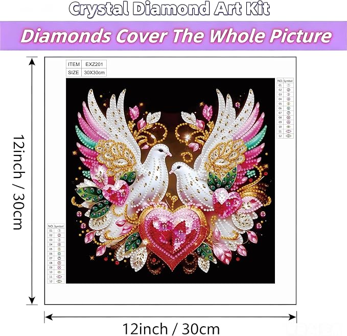 Special Shape Diamond Painting Kits for Adults,Peace Dove Diamond Painting