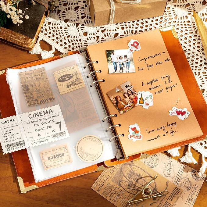 Ovesmusl 2 Pack PU Leather A5 Binder 6 Ring Refillable Journal Cover