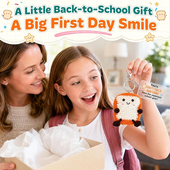OASSIE Back to School Gifts for Students - Positive Crochet Keychain