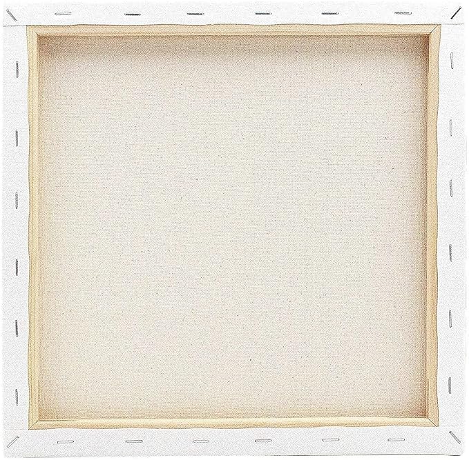 KINGART 804-8 White Stretched Canvas, 100% Cotton, Gesso Primed, for Acrylic, Oil & Mixed Media, 12" x 12", Pack of 8