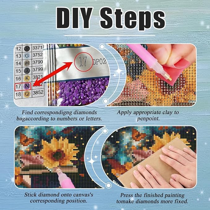 Amaieuin Books Diamond Art Kits for Adults Beginners,Sunflowers Diamond Painting for Adults Beginner,DIY Full Drill Round 5D Diamond Paintings Crafts for Home Wall Decor and Gifts 12x16in