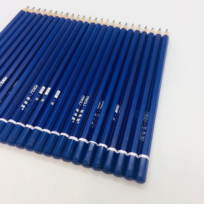 XDT#6B Drawing Pencils 24 Piece Set, Pro Art Graphite Sketching&Shading Supplies, Ideal For Kid Beginner Student Adults Artist
