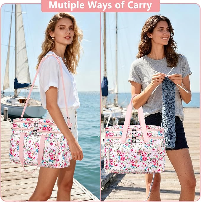 Crochet Organizer Bag with Yarn Holder, Large Yarn Storage for Accessories