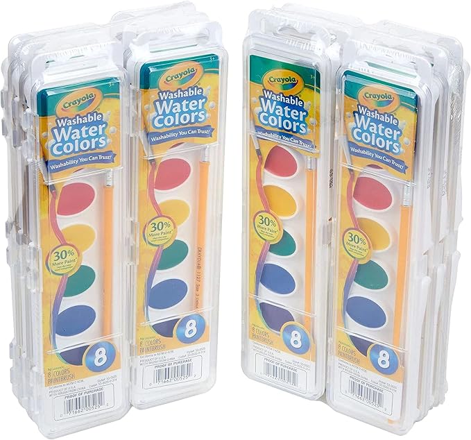 Crayola Washable Watercolor Paint Sets for Kids & Teachers (12ct), Bulk Classroom School Supplies for Preschool & Kindergarten, Wishlist Essentials, Crafting Activities for Toddlers | Watercolor Paint Sets for Kids, Teachers Classroom School Supplies, ...