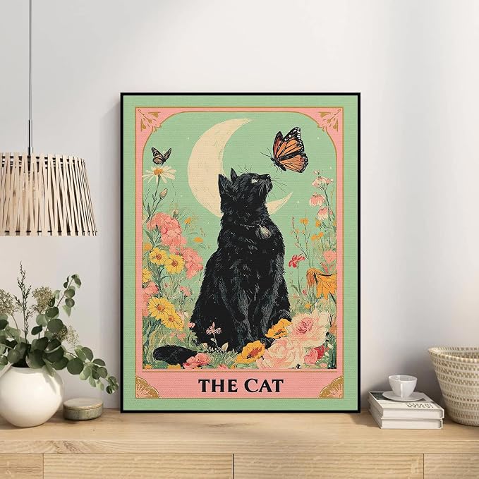ijbnhd Cat Diamond Art Kits for Adults Black Cat 12X16inch