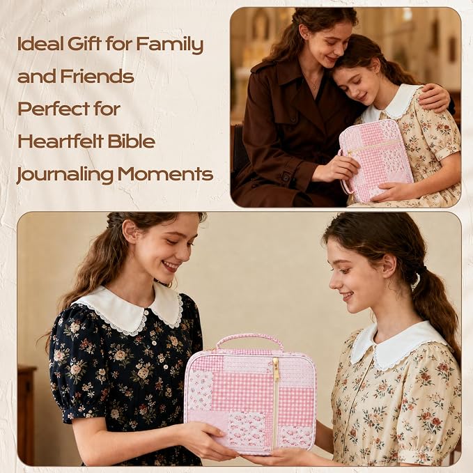 XKDOUS Bible Cover Case for Women Bible Bag Journaling Kit w/Study Supplies
