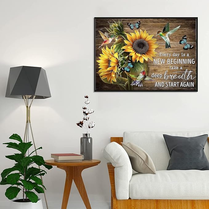 Sunflower Diamond Painting Kits for Adults - Art Beginner, 5D DIY Full Drill Dots Paintings with Diamonds Gem and Crafts Home Wall Decor 11.8x15.7inch