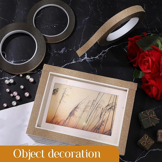 Zonon Glitter Gold Washi Tape for Wall Decor Self Adhesive 5/10/15mm