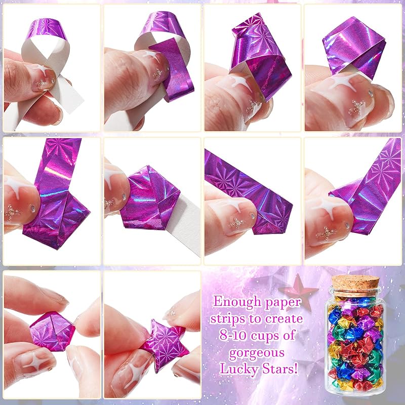 Kigeli 1000 Sheets Origami Star Paper Strips,Assorted Color,Stylish Style