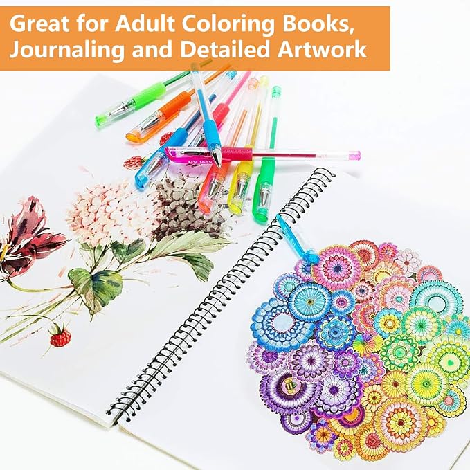Gel Pens for Adult Coloring Books, 30 Colors Fine Point Gel Marker Pens